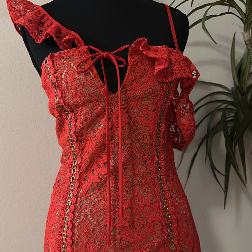 MAJORELLE Scarlet Lace Mini Dress - Picture 7 of 7